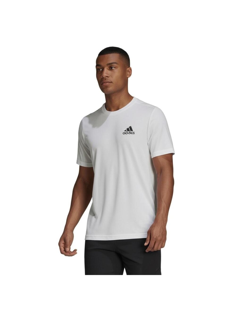 Adidas T-Shirt AEROREADY L White Black Classic Crew Neck